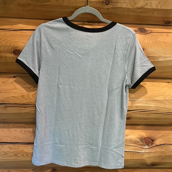 Disney NWT Mickey & Minnie Jrs.Ringer Style T-Shirt Size Various in Heather Gray - Picture 5 of 5